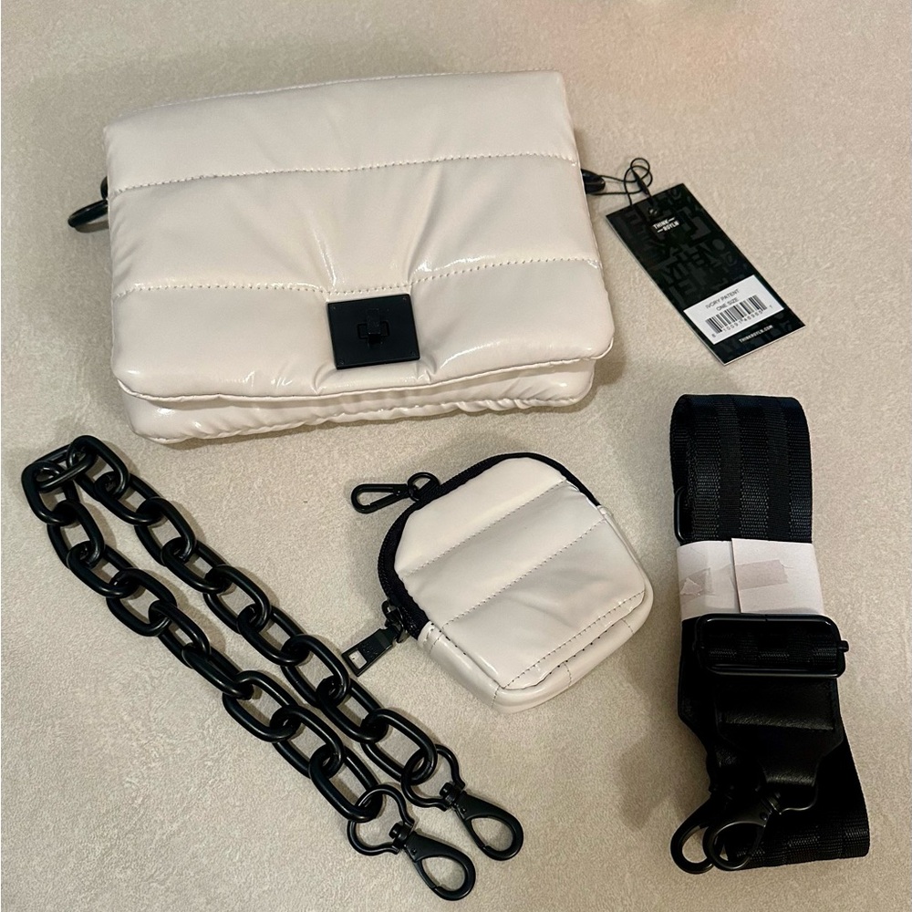 NWT  THINK ROYLN Downtown Crosswalk - Ivory Patent